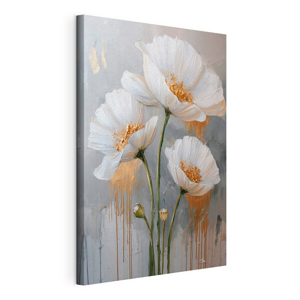 Schilderij van witte bloemen Canvas Schilderijen Schilderij van witte bloemen