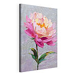 Canvas Schilderijen Schilderij van een roze bloem
