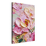 Canvas Schilderijen - Levendige bloesems in pasteltinten
