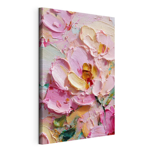 - Levendige bloesems in pasteltinten Canvas Schilderijen - Levendige bloesems in pasteltinten