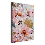 Canvas Schilderijen Verfijnde bloemen in zachte pasteltinten