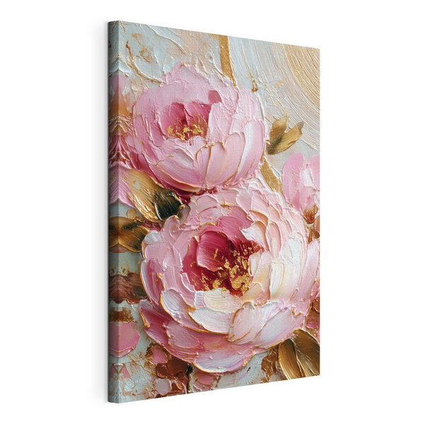 Canvas Schilderijen Verfijnde bloemen in zachte tinten