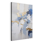 Canvas Schilderijen Kunstzinnige golven in blauw en crèmekleurig
