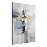 Canvas Schilderijen Schilderij van een abstracte kunstwerk in wit en blauw