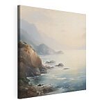 Canvas Schilderijen Schilderij van een rotsachtig strand