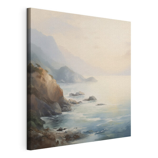 Schilderij van een rotsachtig strand Canvas Schilderijen Schilderij van een rotsachtig strand