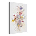 Canvas Schilderijen Schilderij van bloemen op een witte achtergrond
