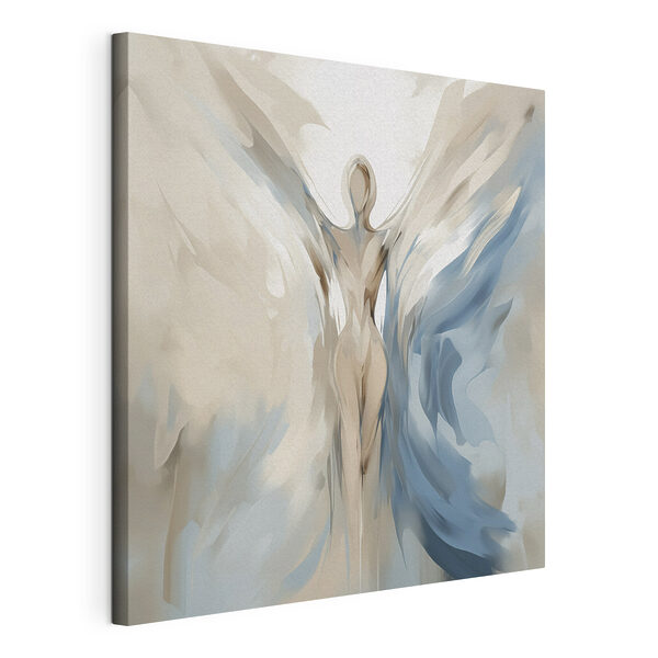Canvas Schilderijen Vrouw met vleugels en een kap