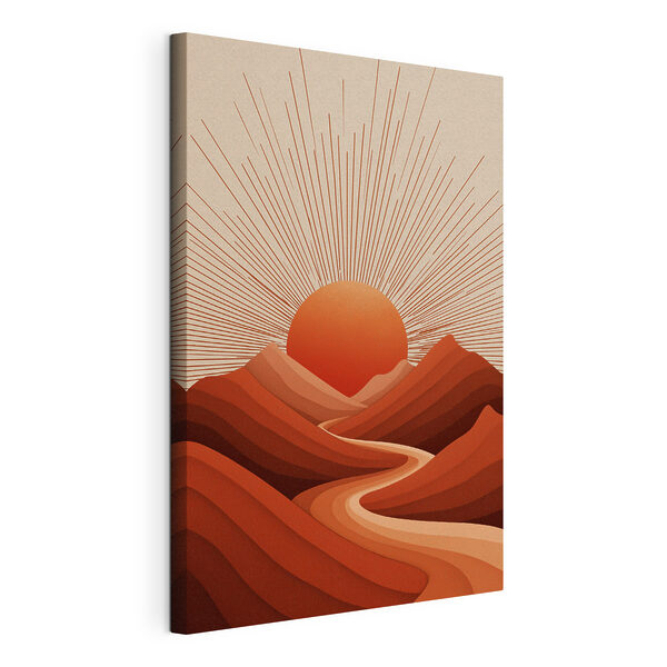 De zon komt op boven een berg Canvas Schilderijen De zon komt op boven een berg