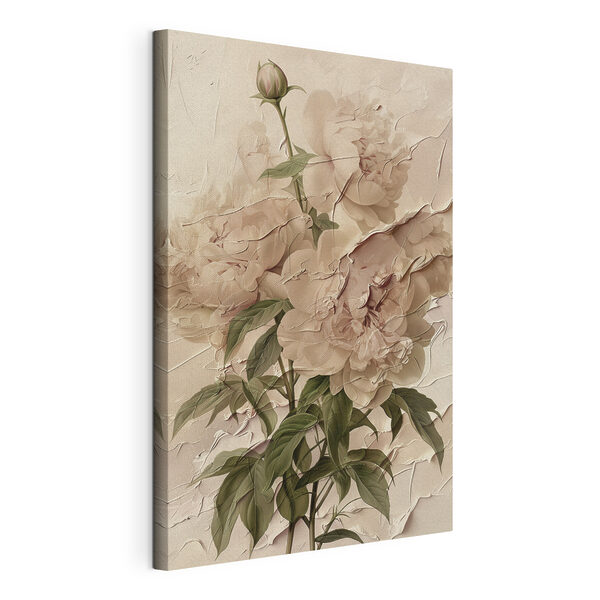 Canvas Schilderijen Fijne bloemen in zachte kleuren