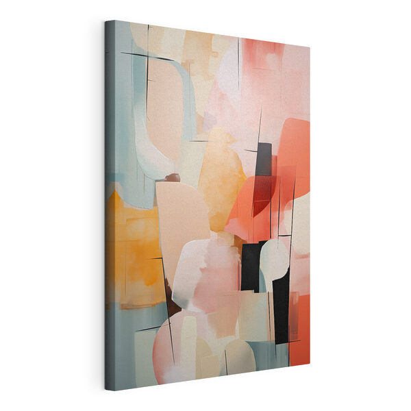 Canvas Schilderijen Kleurrijk kunstwerk met verschillende vormen