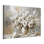 Canvas Schilderijen Schilderij van bloemen in een vaas