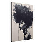 Canvas Schilderijen Schilderij van een vrouw met een grote afro