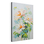 Canvas Schilderijen Schilderij van bloemen op een witte ondergrond