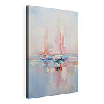 Canvas Schilderijen Schilderij van boten op het water