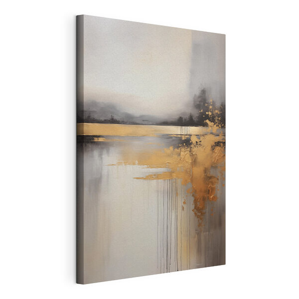 Etherische tinten gaan hand in hand met een rustgevend waterlandschap Canvas Schilderijen Etherische tinten gaan hand in hand met een rustgevend waterlandschap