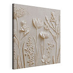 Canvas Schilderijen Kunst met witte bloemen en planten
