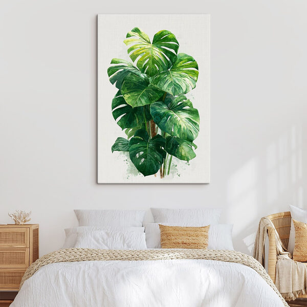 Canvas Schilderijen Grote groene plant met grote bladeren