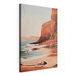 Canvas Schilderijen Schilderij van een strand en kliffen