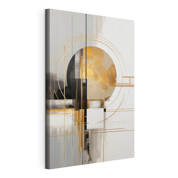 Canvas Schilderijen Schilderij van een cirkel en lijnen