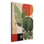 Canvas Schilderijen Plant met bladeren in een pot