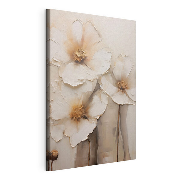 Schilderij van bloemen op een muur Canvas Schilderijen Schilderij van bloemen op een muur