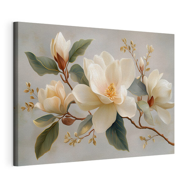 Verfijnde bloemen in zachte tinten Canvas Schilderijen Verfijnde bloemen in zachte tinten