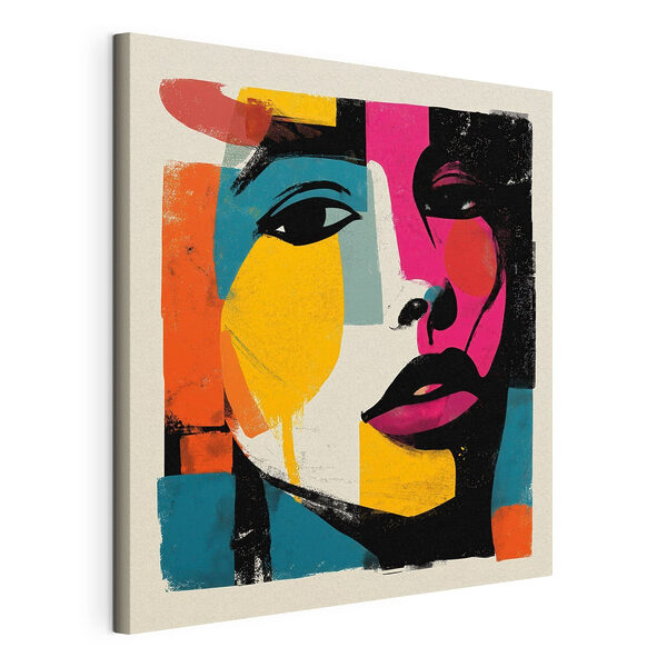 Canvas Schilderijen Het gezicht van een vrouw met kleurrijke verf