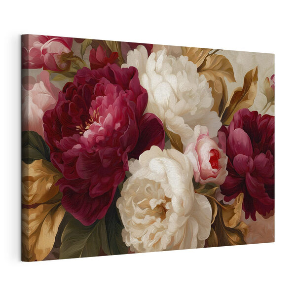 Canvas Schilderijen Levendige bloemen in een kleurrijk boeket