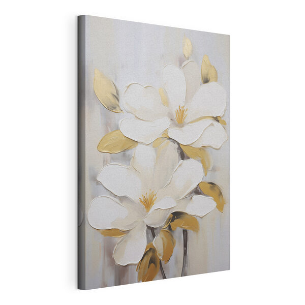 Canvas Schilderijen Elegante bloemen in zachte tinten
