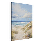Canvas Schilderijen Strand met gras en water