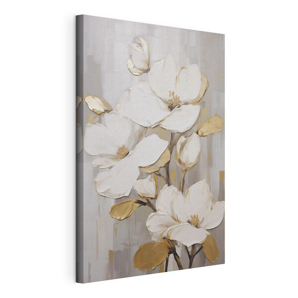 Canvas Schilderijen Verfijnde bloemen tegen een zachte achtergrond