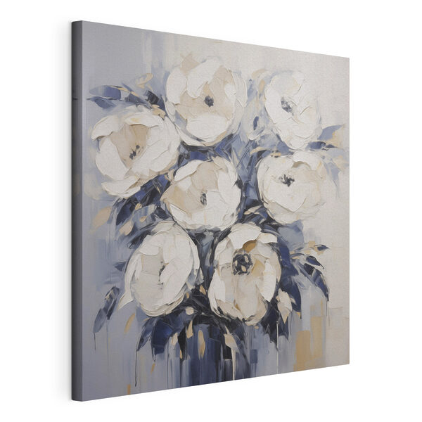 Schilderij van witte bloemen Canvas Schilderijen Schilderij van witte bloemen