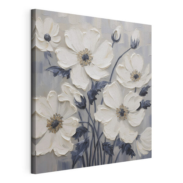 Schilderij van witte bloemen Canvas Schilderijen Schilderij van witte bloemen