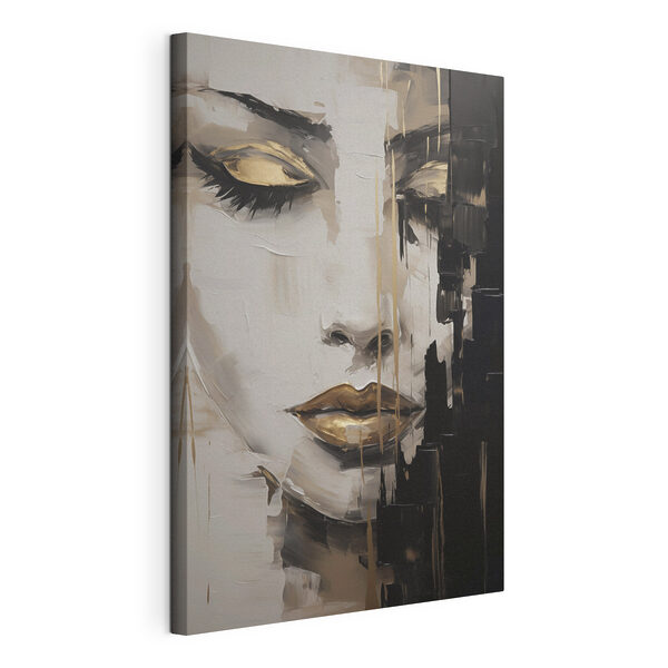 - Abstracte schoonheid in monochrome tinten Canvas Schilderijen - Abstracte schoonheid in monochrome tinten