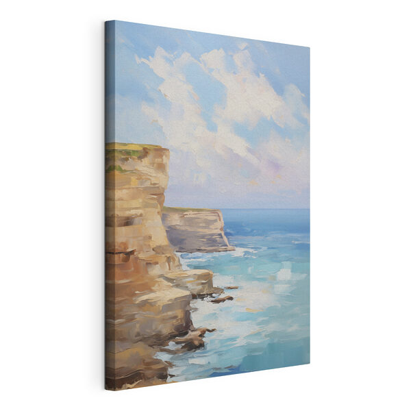 Schilderij van een klif aan zee Canvas Schilderijen Schilderij van een klif aan zee