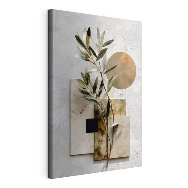 Canvas Schilderijen Plant met bladeren op een witte ondergrond
