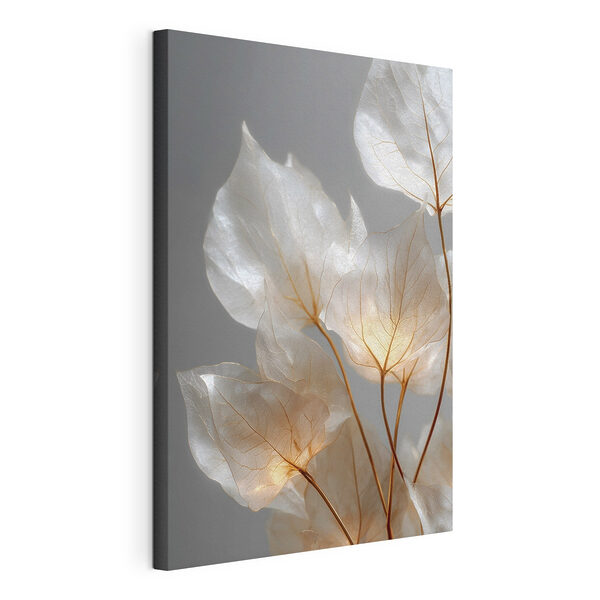 Canvas Schilderijen Fijne blaadjes met een warme verlichting
