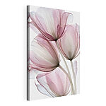 Canvas Schilderijen Verfijnde bloemen in zachte pasteltinten