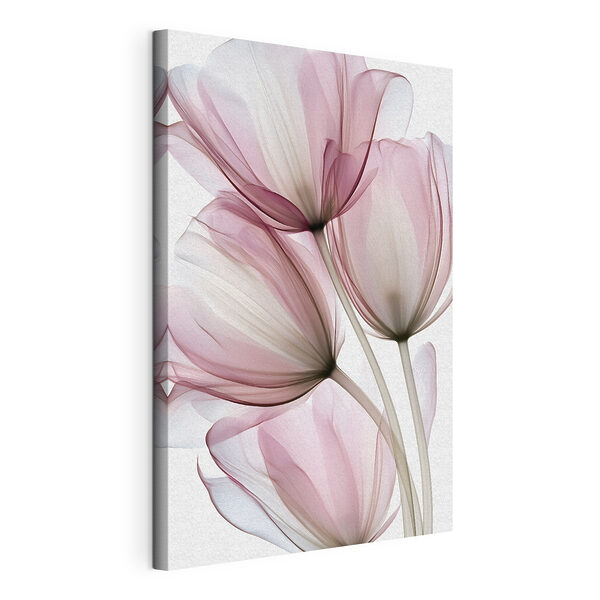 Verfijnde bloemen in zachte pasteltinten Canvas Schilderijen Verfijnde bloemen in zachte pasteltinten