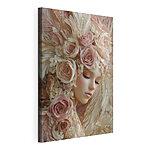 Canvas Schilderijen Mannequin met bloemen in haar haar