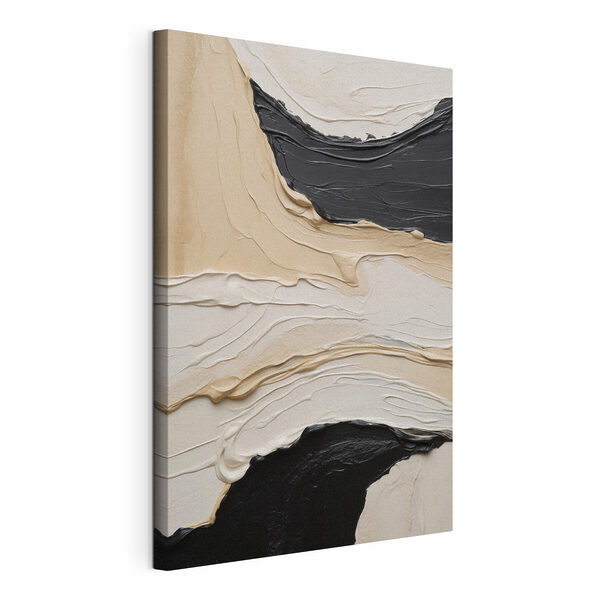 Canvas Schilderijen Zwarte en witte verf