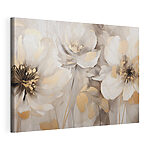 Canvas Schilderijen Elegant bloemmotief in zachte tinten