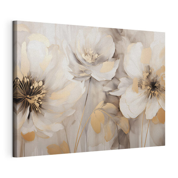 Schilderij van bloemen op een muur Canvas Schilderijen Schilderij van bloemen op een muur