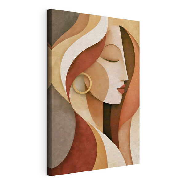 Vloeiende lijnen en serene elegantie Canvas Schilderijen Vloeiende lijnen en serene elegantie