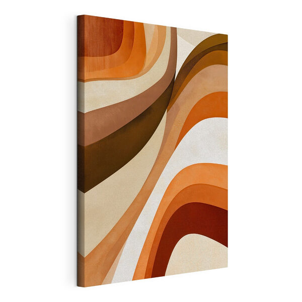 Golvende tinten in aardse kleuren Canvas Schilderijen Golvende tinten in aardse kleuren