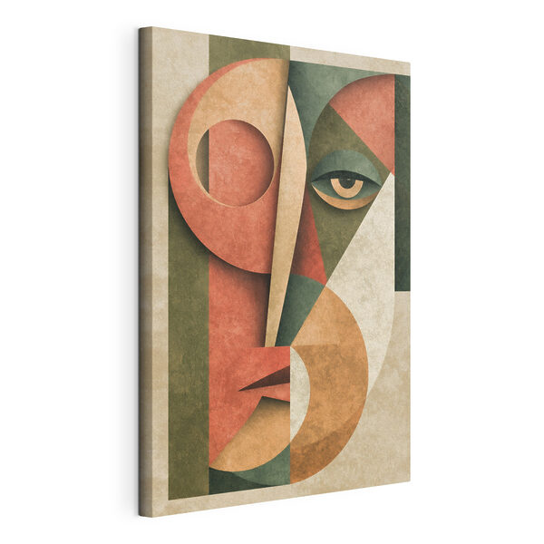Kleurrijk kunstwerk van een gezicht Canvas Schilderijen Kleurrijk kunstwerk van een gezicht