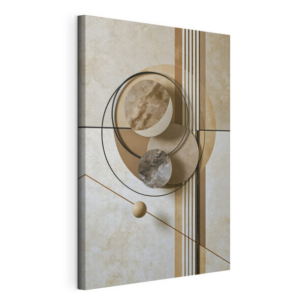 Canvas Schilderijen Abstract geometrisch ontwerp in aardetinten