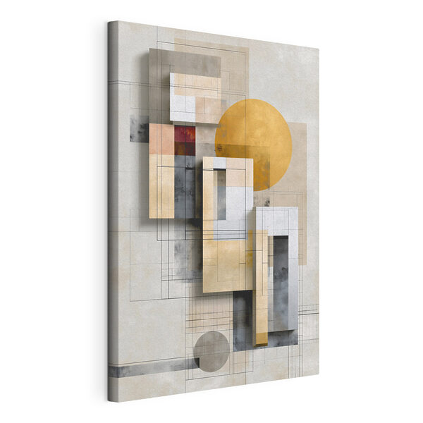 Schilderij met geometrische vormen en lijnen Canvas Schilderijen Schilderij met geometrische vormen en lijnen