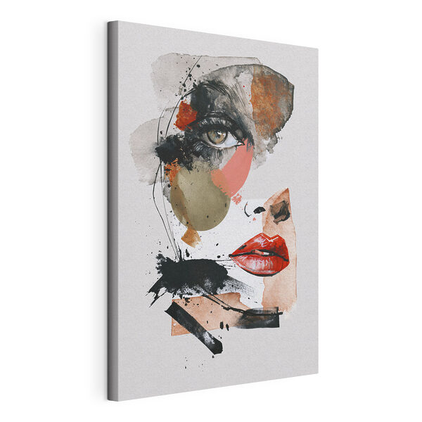 Schilderij van het gezicht van een vrouw Canvas Schilderijen Schilderij van het gezicht van een vrouw